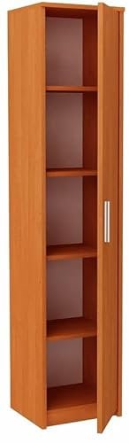 MATKAM Hochregal BODO R40Z mit Türen B40 x H182 x T35 cm, 4 Bretter und 5 Fächer, Tür mit Links- oder Rechtsanschlag, ideal für Büro, Diele Wohnzimmer, Jugend- oder Kinderzimmer (Erle)