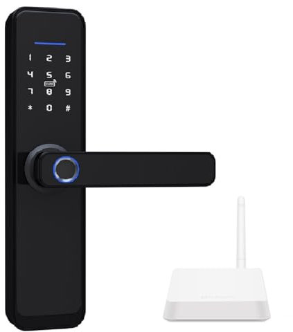zemismart Zigbee Smart Electronic DoorLock,Intelligent Home Security,Biometric Lock,Unlock by Echo Voice/Touch Keypad/Fingerprint/IC Card,Pack with Homekit Zigbee Hub,Right/Left Door(5050 160mm)