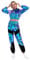 Odizli Jogginganzug Damen Set Glitzer Metallic 70er 80er 90er Jahre Outfit Langarm Kapuzen Bauchfrei Crop Top+Cargohose Jogginghose 2tlg Trainingsanzug Fitness Gym Workout Sportanzug Blau Schwarz M