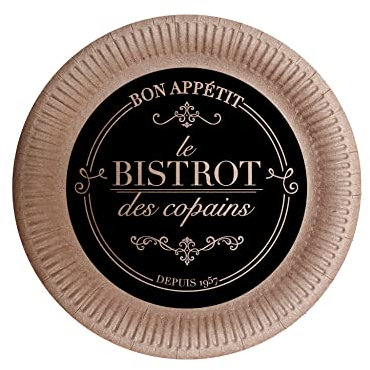 Set de 10 assiettes en kraft 18 cm Bistrot parisien
