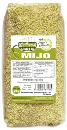 Guillermo | Mijo pelado - Paquete 500 g. | Superalimento | Recomendado en casos de debilidad física, fatiga o anemia | Sin gluten