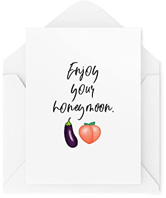 Tongue in Peach Lustige Hochzeitskarten – Genießen Sie Ihre Flitterwochen – Just Married Cards – Karte für Brautpaare – Banter Hochzeitskarte – Bestie Cards – CBH1570