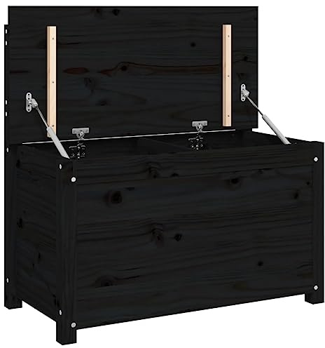 vidaXL Sitzbank Schwarz 80x41x77 cm Massivholz Kiefer
