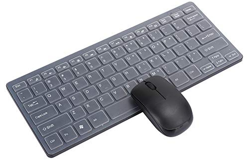 Sxhlseller 2,4G Kabelloses Tastatur-Maus-Set, Dünnes Leichtes Design mit Tastaturschutz und Starkem Signal – USB-Empfänger Plug-and-Play für Notebook, Büro und Gaming