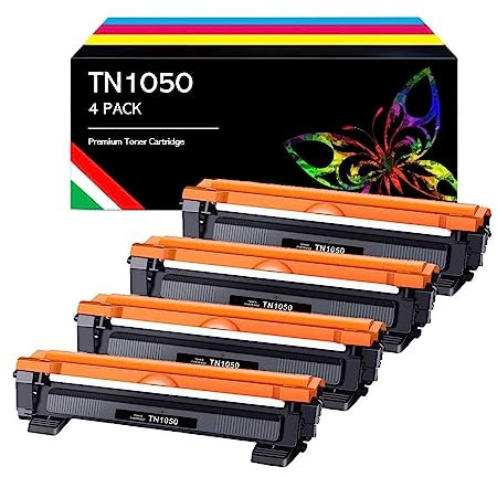 Kompatibler Toner für Brother TN1050 TN-1050 Druckerpatronen Brother für DCP-1612W HL-1110 HL-1210W HL-1112 HL-1212W DCP-1510 DCP-1610W MFC-1810 MFC-1910W DCP-1512 (Schwarz, 4-Pack)