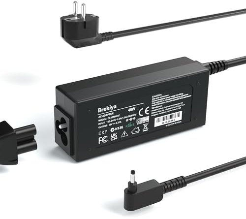 Brekiya 45W Laptop Charger para Acer Chromebook 11 13 14 15 R11 R13 CB3 CB5 CB3-431 CB3-532 Acer Swift 1 3 5 SF314-51 SF314-52 SF314-54 SF314-52G SF114-32 SF114-31 Fuente de alimentación Cargador