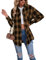 Buliezy Chemise Femme a Carreaux Manche Longue Chemisier élégant Chemise Classique Coton Plaid Veste,Kaki,XXL