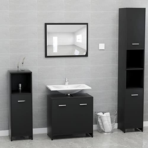 Wandschränke Möbel Badezimmer Unterschrank Pelipal Badmöbel Badmöbel-Set Schwarz Holzwerkstoff Geeignet für Bad, Toilette, Waschraum