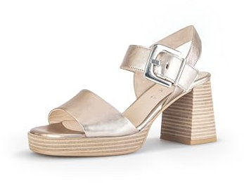Gabor Damen Riemchensandalen, Frauen Sandalen,Strandschuhe,Sandaletten,Sommersandalen,Absatz,Sommerschuhe,Freizeitschuhe,Puder,40 EU / 6.5 UK