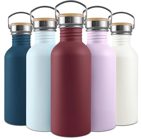 Bambaw Gourde Inox 500ml, Gourde Sport Rouge, Bouteille d'Eau Non-Isotherme, Gourde Enfant Inox, Gourde Metal, Gourde Reutilisable – Rouge Cerise