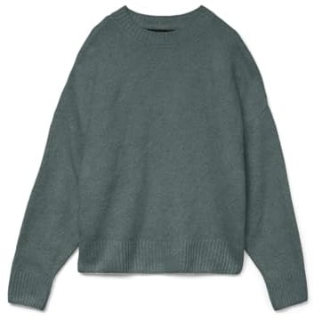 VERO MODA Women's Vmboom LS O-Neck Pullover Ga Noos, Balsam Green, L
