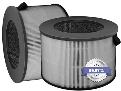 Paquete de 2 filtros HEPA de repuesto Popurure U9CV2B compatibles con ventiladores LG PuriCare AeroTower, para purificadores de aire U9CV2B/U9CS1C/U9CV1C, con filtro HEPA auténtico 3 en 1 y filtros