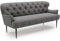 CAVADORE 3-Sitzer Küchensofa Amba, Trendige Sitzbank für Küche oder Esszimmer / 193 x 97 x 87 / Flachgewebe: Dunkelgrau