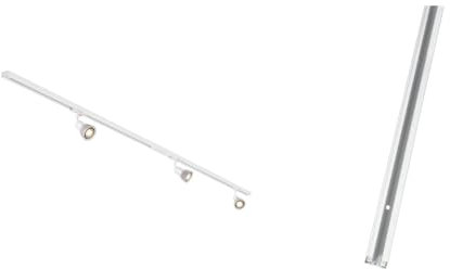 SLV LED Schienensystem PURIA, Starter Set, 1Phasen Schienen-Leuchte & 1Phasen Aufbauschiene | Hochvolt-Stromschiene, Aufbau-Schiene, 3x GU10, Warmweiß, 4W, LED