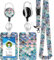 bolimoss Lanière sirène avec porte-cartes, porte-carte d'identité en plastique avec cordon détachable, bobine rétractable, porte-badge et sangle tour de cou pour clés, badge