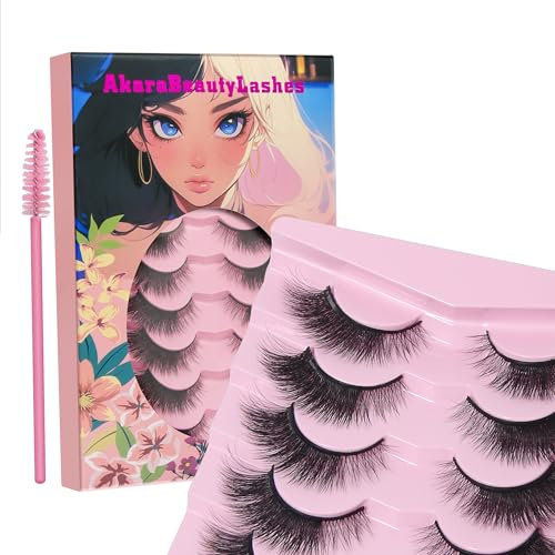 AKARA Faux Cils Naturel 7 Paires 3D Faux Cils Volume Russe False Mink Cils (3D-BN08)