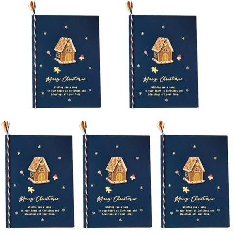 5 x Frohe Weihnachten Grußkarten mit Umschlag, Faltpapierkarte, Einladungen, Geschenkkarte, Weihnachtspostkarte für Neujahr