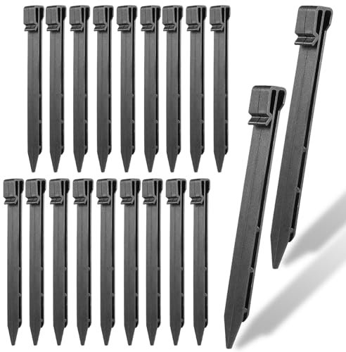 MOLVCE Erdanker aus Kunststoff, 20 Stück Erdnägel für Rasenkante zur Befestigung von Unkrautflies, Erdspieße Kunststoffnägel für Landschaftseinfassungen, Zelte und Rasenkanten, Grüner