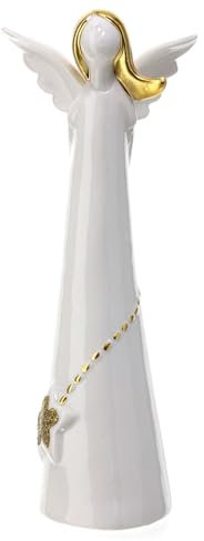 Engel aus weissem Porzellan, 20 cm