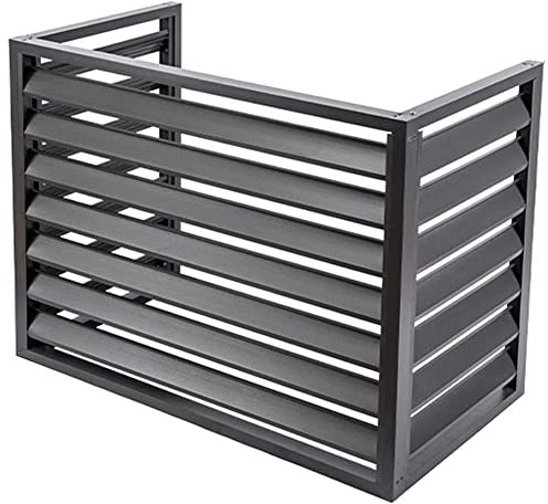 Aluminum Blinds Air Conditioner Privacy Fence Screen Lattice Panels for Outdoor AC Unit and Trash Enclosure Dark Grey 120x70x150cm