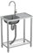 Fregadero Exterior Jardin con Grifo Fregadero Cocina 1 Seno Inox con banco de trabajo y estantes almacenamiento fregadero multifuncional Fácil de Limpiar para Lavandería Garaje Camping 75x40x82cm