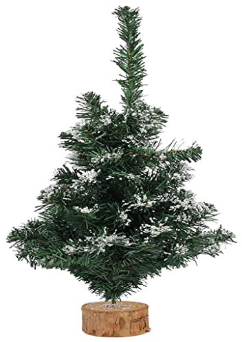 CWZZWS Albero di Natale 50CM PVC Finto Albero di Natale innevato in Miniatura Albero di Natale in Vaso Desktop casa Tavolo per Festa Interna Esterna Decorazione Atmosfera