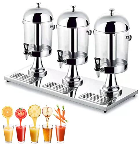 Dispensador comercial de zumo, dispensador de bebidas de acero inoxidable de 16L/24L con contenedor de hielo, ideal para bebidas frías, cócteles, agua