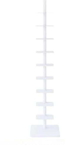 RDHMJSJAZ Metallrücken-Bücherturm, 9-stufiger Bodentyp, Unsichtbares Bücherregal, Eckaufhängung, Einfaches Bücherregal for Das Wohnzimmer, Das Home-Office-Arbeitszimmer(White)