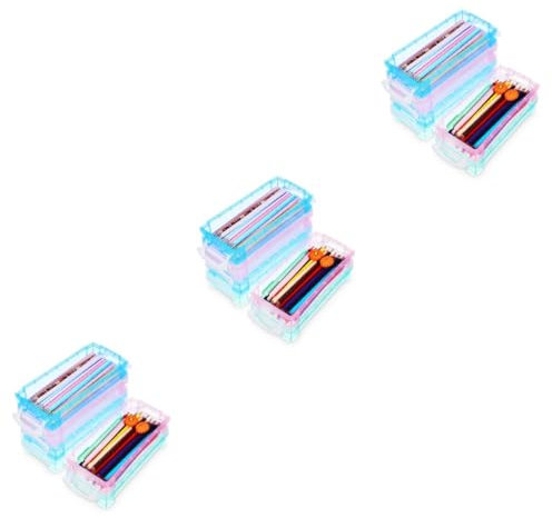 VILLCASE 3sets Transparent Pencil Case Pencil Boxes Pencil Case Organizer Pencils Clear Pencil Case Colored Pencil Storage Pen Container Marker Storage Marker Case Plastic 6pcs*3