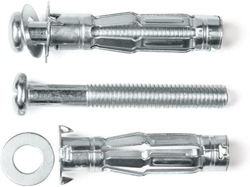 UGZPWQLNX Expansionsschraubenbolzen, Ankerbolzenhaken, Hohlwandanker, Gipskarton-Expansionsschraube, Flugzeugrohr, Hohlwandanker, Dübel, Metallexpansionsbolzen(M6X30mm(10pcs))