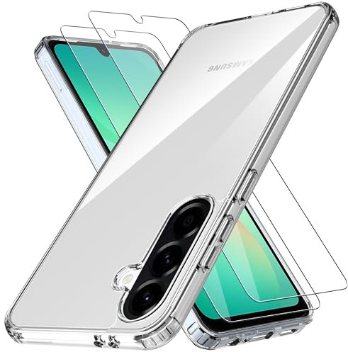 Anoowkoa Handyhülle für Samsung Galaxy A26 Hülle und 2 Stück Samsung A26 Panzerglas Anti Kratzer Ultra dünne Telefonhülle Schutzhülle Kompatibel mit Galaxy A26,Klar