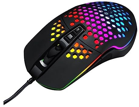 HOMSFOU 1pièce Souris De Jeu Lumineuse à Effet Respirant Design Creux Accessoire Pc pour Gamer Souris Filaire Performante pour Ordinateur De Bureau Et Portable
