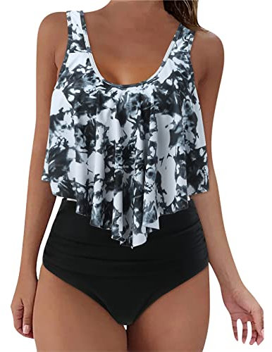 Yekdmxop Costume Piscina Donna Intero Taglie Forti Costumi Piscina Curvy Costume Brasiliana Push Up Tankini Mare Set Imbottiti Beachwear Contenitivi Due Pezzi Sexy Swimsuit Nuoto Interi Vita Alta 2025