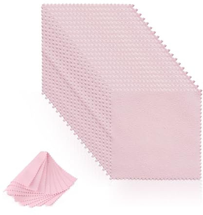 Bralucy Silver and Gold Polishing Cloths 20pcs Double-Sided 8×8cm Jewelry Cleaning Cloth Premium Polishing Cloths for Pearls, Gold, Platinum, Watch