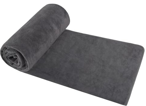 VIVOTE Microfibre Gym Towel, Quick Drying Sports Sweat Towel, Soft Absorbent Swimming Bath Towel, Perfect for Travelling, Camping, Gym, Beach and Swimming, 70 * 140 Grey 1pc