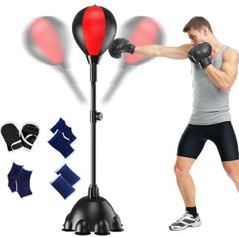 Boxsack für schnellen Boxsack – Schwere Reaktion für Boxball – Reflextrainingsgerät für Fitness Anti-Stress und Erwachsene im Innenbereich
