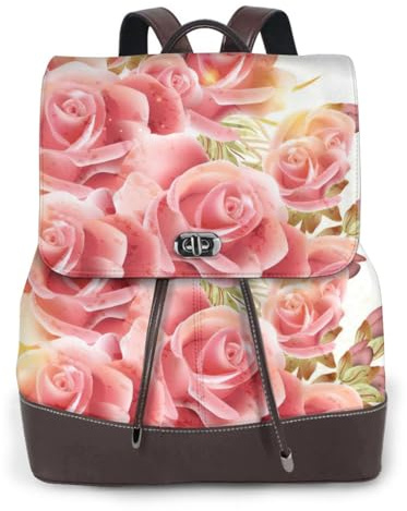 Liulannq Zaino in pelle da donna Pink Rose Blossom