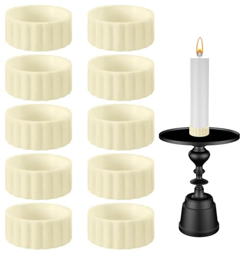 FrostyFlair Kerzenständer, 10 Stück Gummi Kerzenhalter, rutschfest Stabkerzenhalter, Vertikal Befestigungssilikon Kerzenhalter Stabkerze, Candle Holder