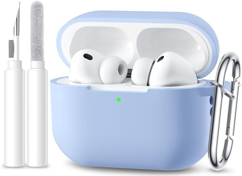 Maledan for AirPods Pro 3 Case (2025) - Soft Silicone Protective Shockproof Waterproof Cover Compatible with Apple AirPods Pro 3rd Generation Case with Cleaning Kit & KeyChain [LED Visible],Lilac