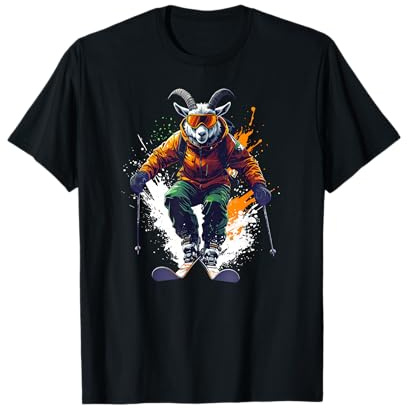 Ski Champion Goat Splash Art Outfit T-Shirt