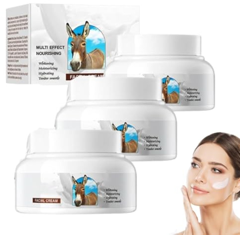 Eselsmilchcreme, Bio-Milch-Körperlotion, Gesichtsfeuchtigkeitscreme, Anti-Falten-Gesichtscreme, feuchtigkeitsspendende Anti-Aging-Gesichtscreme, für alle Hauttypen (3 Stück)