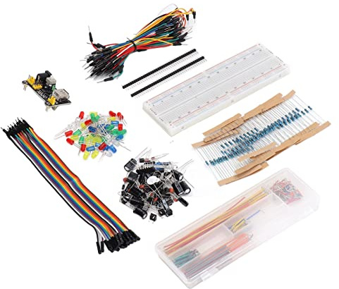 Generic Electronics Component Kit Comprehensive Fun Assortment with 830 Tie Points Breadboard for R3, for for Electrical Experiments ABS, PCB