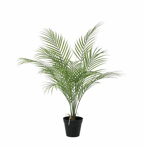 Kentia Palme Kunstpflanze 65cm dekorative Kunstpalme realistische künstliche Zimmerpflanze pflegefrei Deko Palme für Wohnzimmer Büro Regal Fensterbank Sideboard