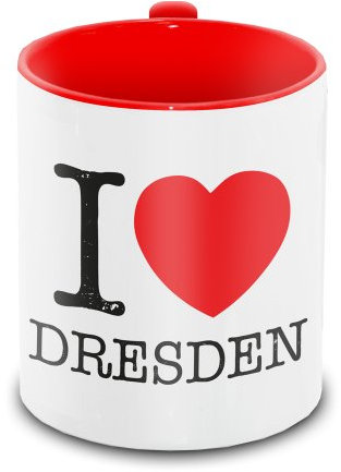 I love Dresden - Tasse weiß/rot, Tasse im klassischen I love - Design