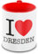 I love Dresden - Tasse weiß/rot, Tasse im klassischen  I love  - Design