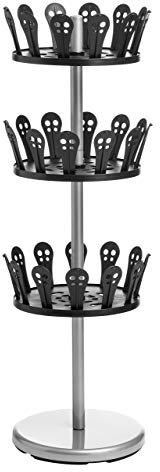 Premier Housewares Revolving 3-Tier Shoe Stand - Black,H89 x W32 x D32cm