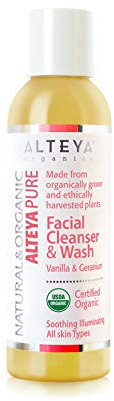 Alteya Bio Gesichtsreiniger und Waschlotion 150ml – Vanille und Geranie – USDA Organic-zertifiziert Biologisch abbaubar Rein Natürlich Vegan - Gesichtsreiniger