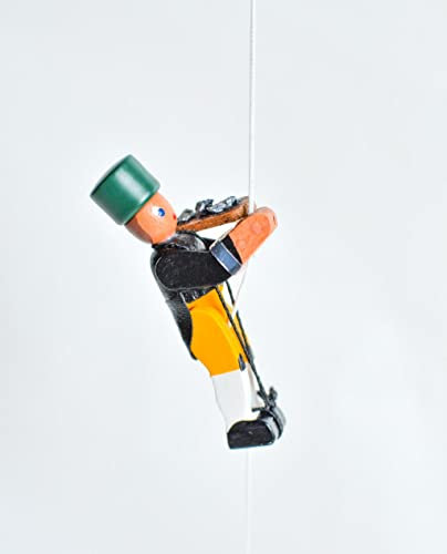 Rudolphs Schatzkiste Holzspielzeug Kletterfigur Bergmann Höhe=6,5 (Kletterseil ca 45 cm) cm NEU Kletterspielzeug Klettern Klettermaxe Kraxelhuber Kletterer Holzspielzeug Spielzeug Bergsteiger