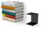 home3000 1 GROßES schwarzes unsichtbares Bücherregal mit 2 Fächern für große Bücher bis 30cm Tiefe und für 50cm hohen Bücherstapel