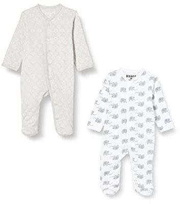 Hikaro Baby Sleepsuits with Long Sleeves and Feet, Light grey (142), 2-3 Months
